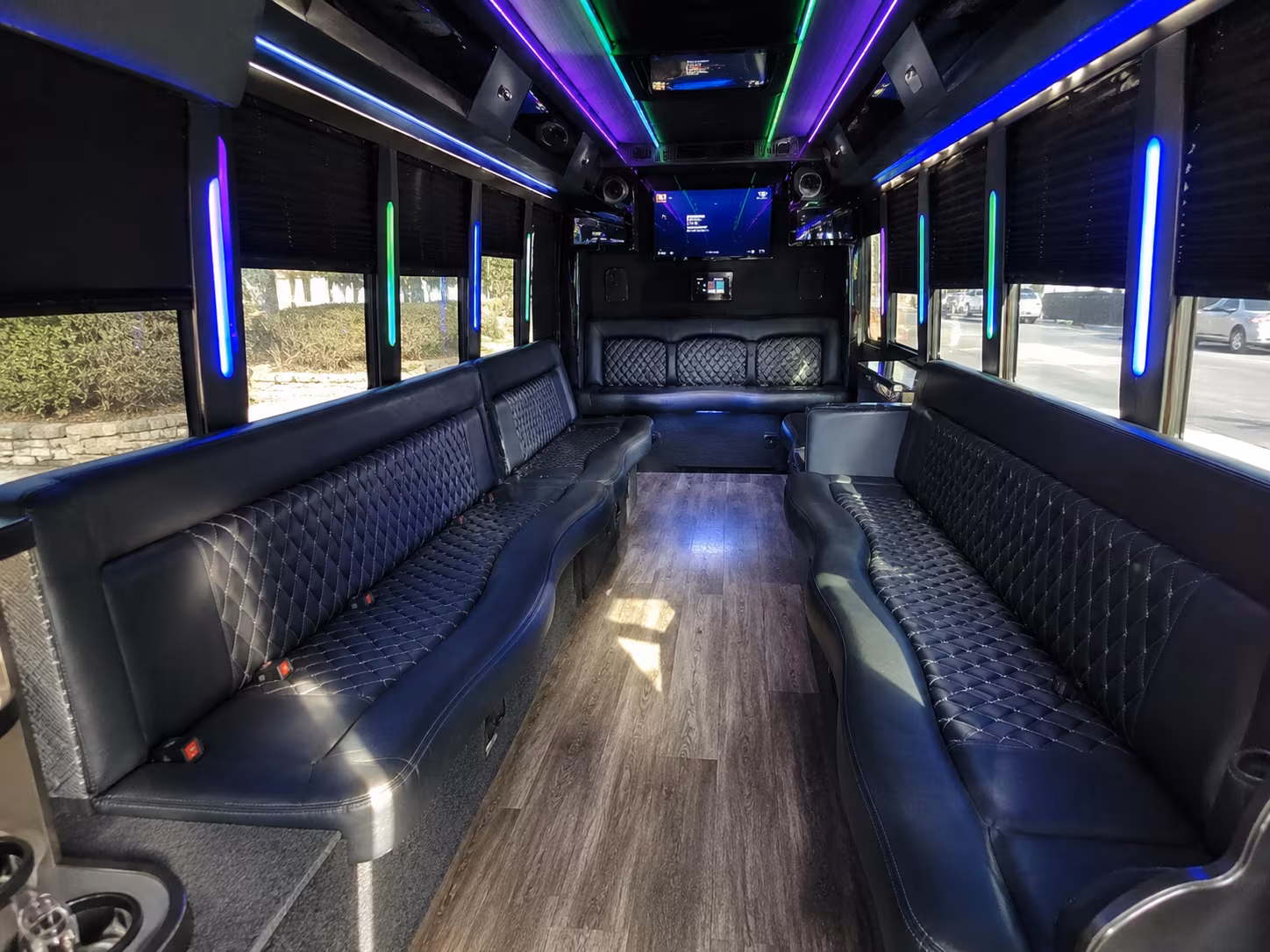 pawtucket 15 passenger party bus interior