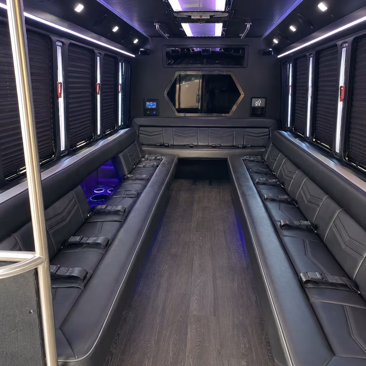 pawtucket 18 passenger party bus interior