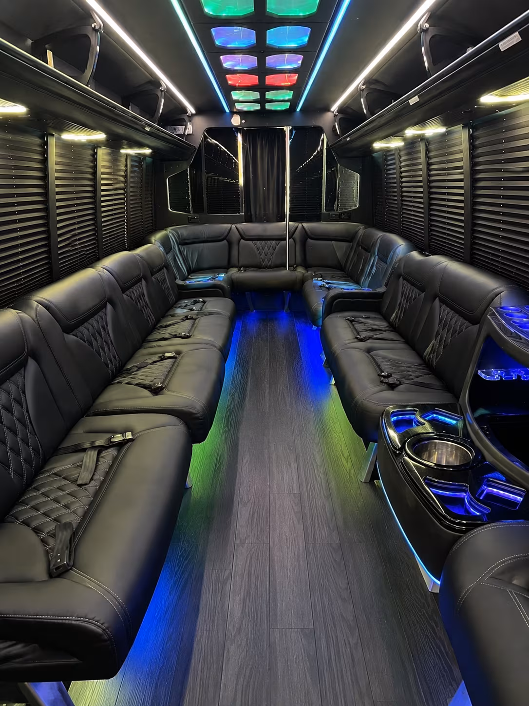 pawtucket 20 passenger party bus interior