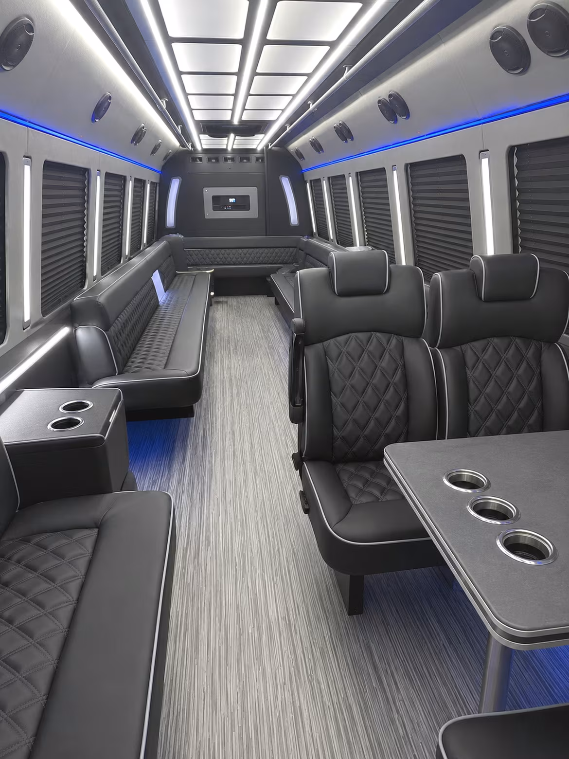 pawtucket 25 passenger party bus inside